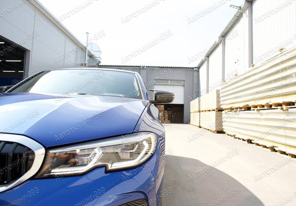 Крышки зеркал на BMW 3 серия G 20 в стиле M3 карбон