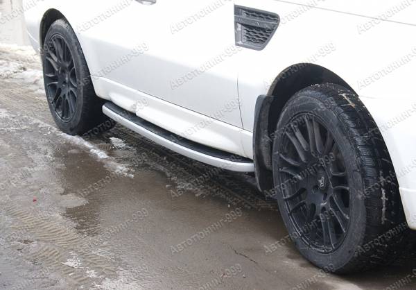 Пороги на Range Rover Sport (серебро)